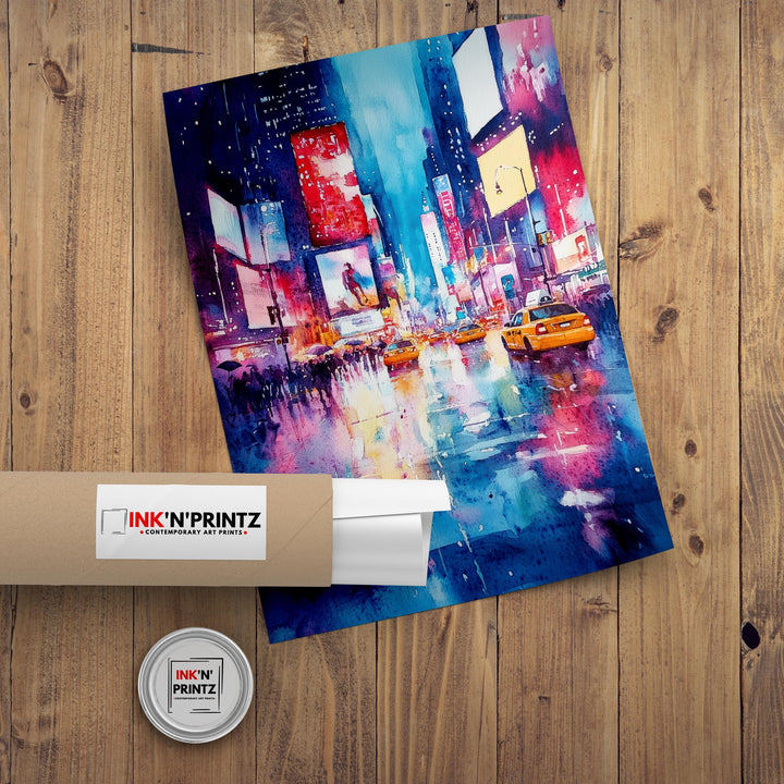 Broadway NY Watercolor Painting New York City Art Broadway Poster Watercolor Cityscape Scenic Broadway