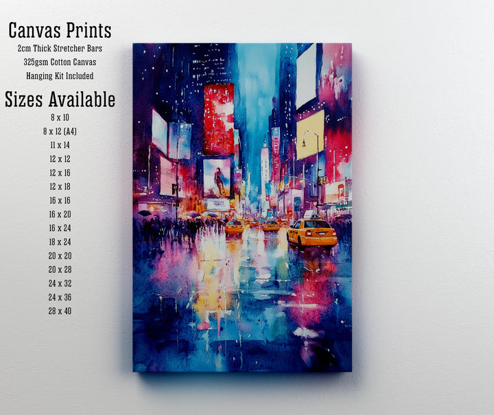 Broadway NY Watercolor Painting New York City Art Broadway Poster Watercolor Cityscape Scenic Broadway