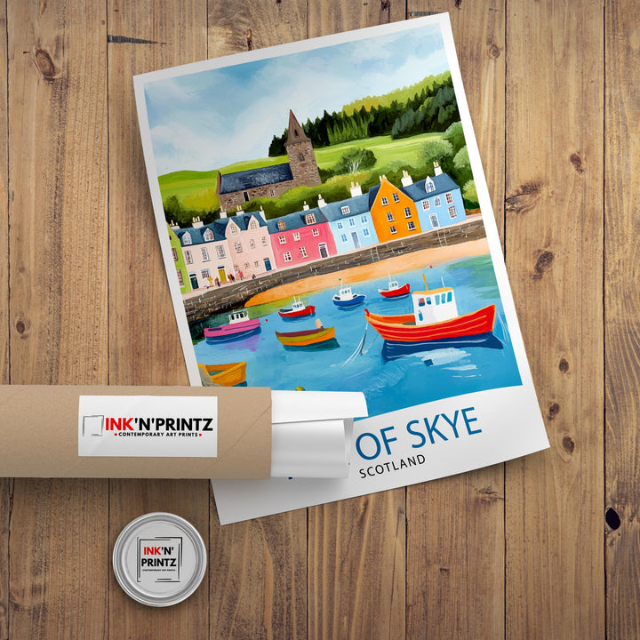 Isle of Skye Travel Poster Scottish Highlands Art Isle of Skye Print Scenic Scotland Poster Isle of Skye Decor