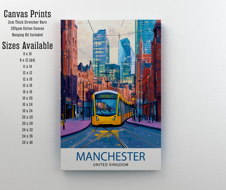 Manchester Travel Poster UK City Art Manchester Poster Scenic Urban Poster Manchester Skyline Decor