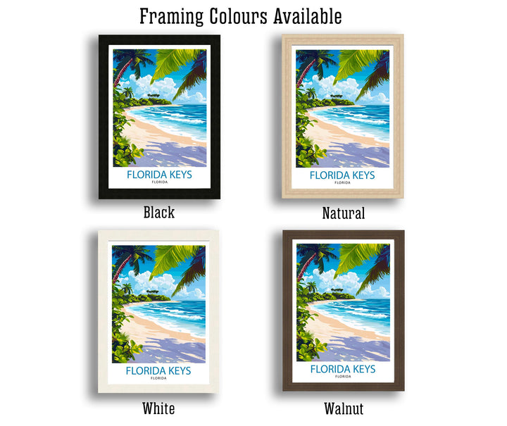 Florida Keys Travel Poster Florida Beach Art Keys Poster Scenic Island Poster Tropical Travel Decor Florida Keys Wall Art