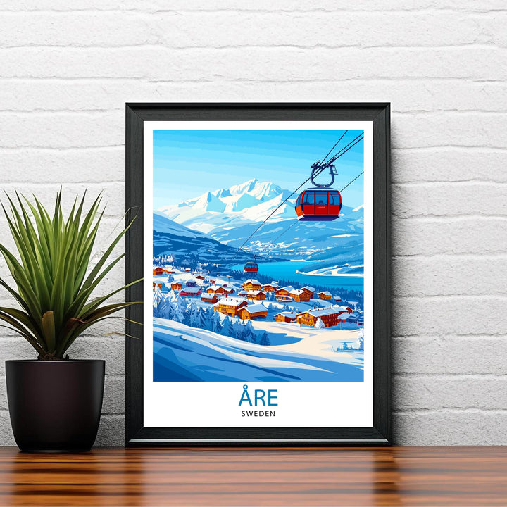 Åre & Stockholm Travel Poster – Scenic Swedish Landscape Art & Wall Decor