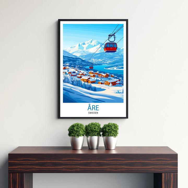 Åre & Stockholm Travel Poster – Scenic Swedish Landscape Art & Wall Decor
