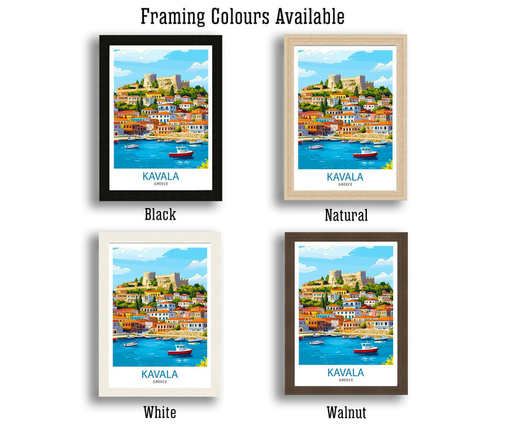 Kavala Greece Travel Poster Greek City Art Kavala Poster Scenic Greece Poster Kavala Wall Art Greek Travel Decor