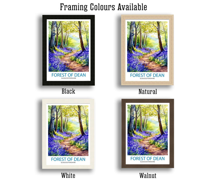 Forest of Dean Travel Poster UK Forest Art Forest of Dean Poster Scenic Woodland Poster British Nature Decor