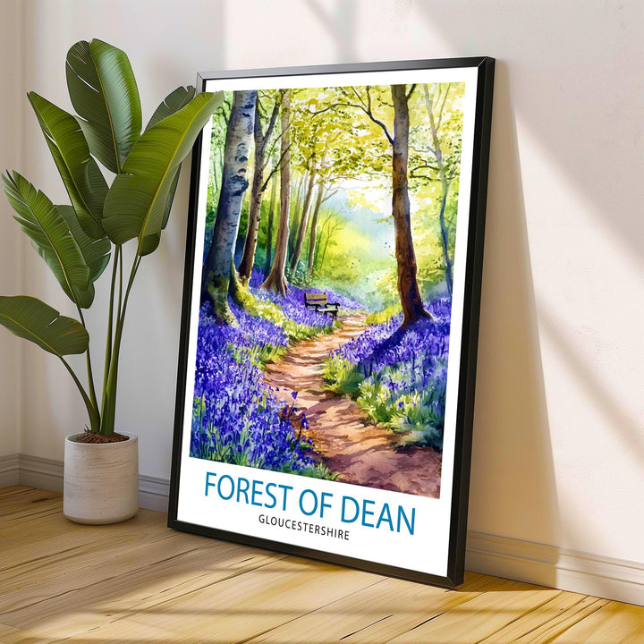 Forest of Dean Travel Poster UK Forest Art Forest of Dean Poster Scenic Woodland Poster British Nature Decor