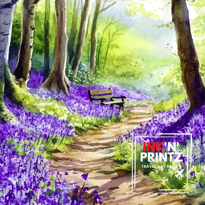 Forest of Dean Travel Poster UK Forest Art Forest of Dean Poster Scenic Woodland Poster British Nature Decor