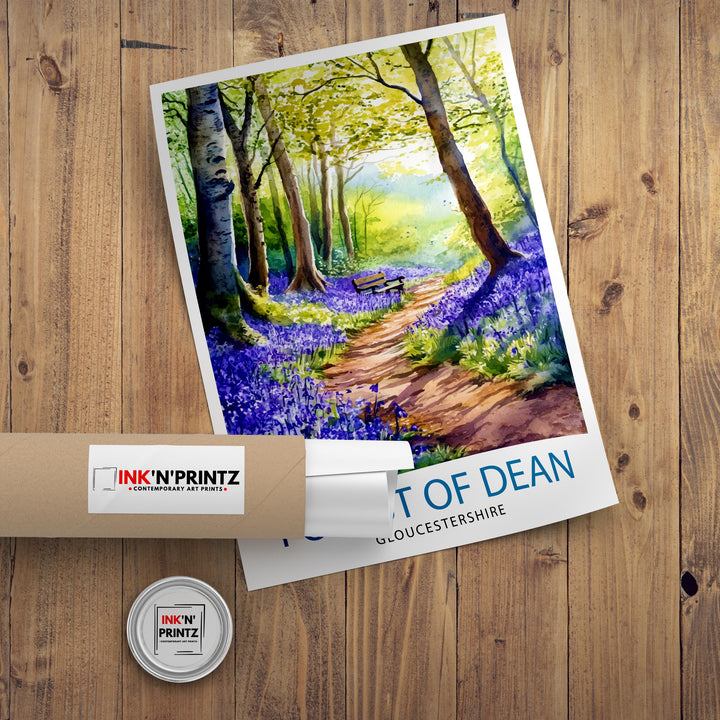 Forest of Dean Travel Poster UK Forest Art Forest of Dean Poster Scenic Woodland Poster British Nature Decor