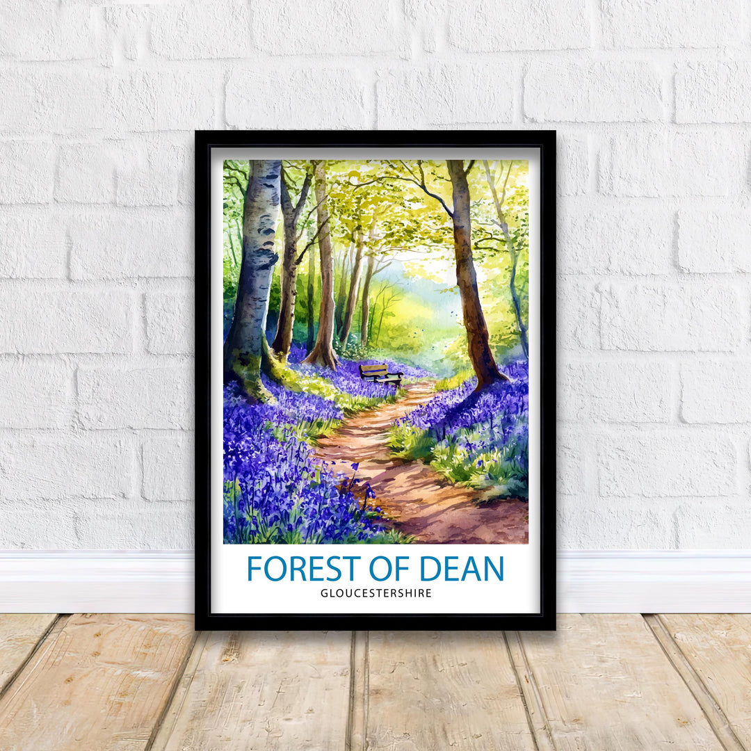 Forest of Dean Travel Poster UK Forest Art Forest of Dean Poster Scenic Woodland Poster British Nature Decor