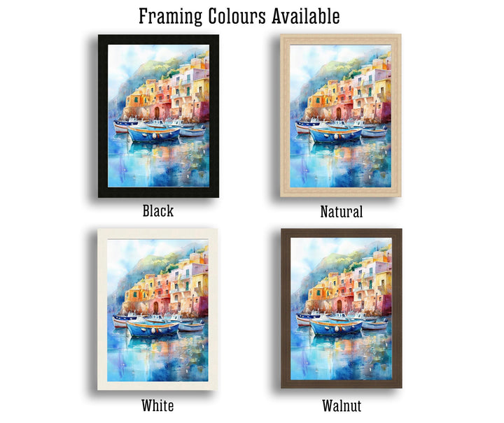 Capri Italy Watercolor Painting Italian Island Art Capri Poster Scenic Coastal Watercolor Italy Landscape Capri Beach Decor