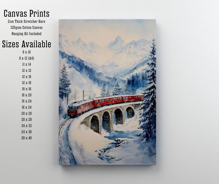 Glacier Express Watercolor Painting Swiss Train Art Glacier Express Poster Scenic Train Journey Watercolor Swiss Landscape Decor