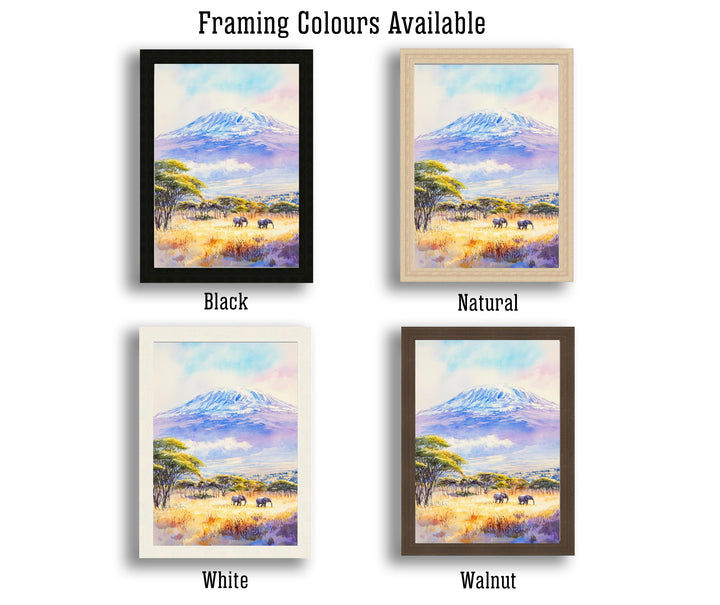 Mount Kilimanjaro Watercolor Painting African Landscape Art Kilimanjaro Poster Scenic Mountain Art Watercolor Nature Decor