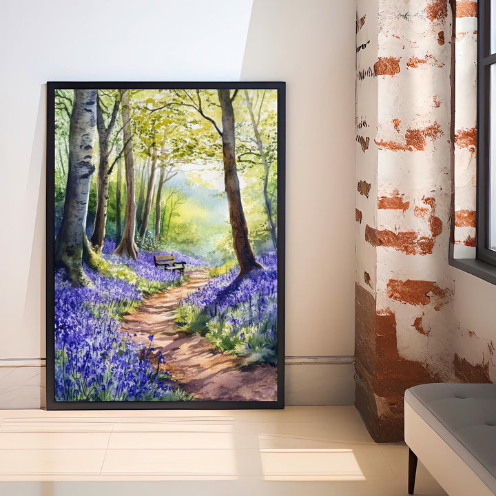 Forest of Dean Watercolour Painting UK Woodland Art Forest of Dean Poster Scenic Forest Art Nature Watercolour Decor