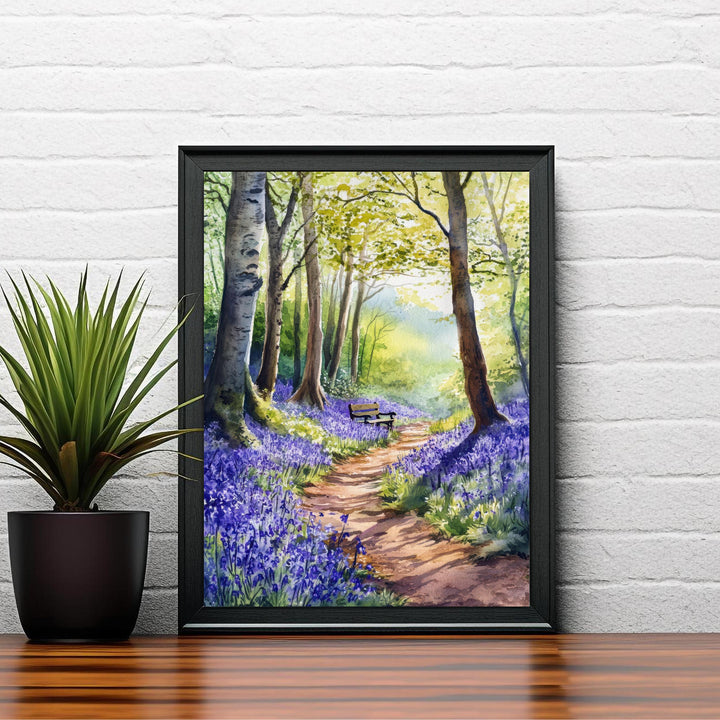 Forest of Dean Watercolour Painting UK Woodland Art Forest of Dean Poster Scenic Forest Art Nature Watercolour Decor