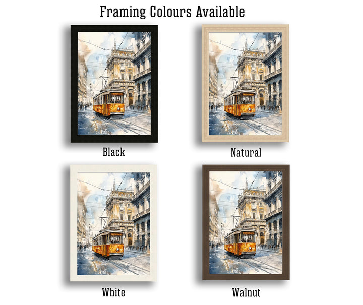 Milan Watercolor Painting Italian City Art Milan Skyline Poster Watercolor Landscape Milan