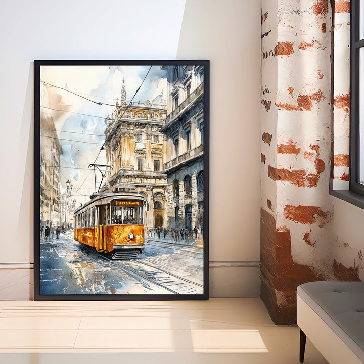 Milan Watercolor Painting Italian City Art Milan Skyline Poster Watercolor Landscape Milan