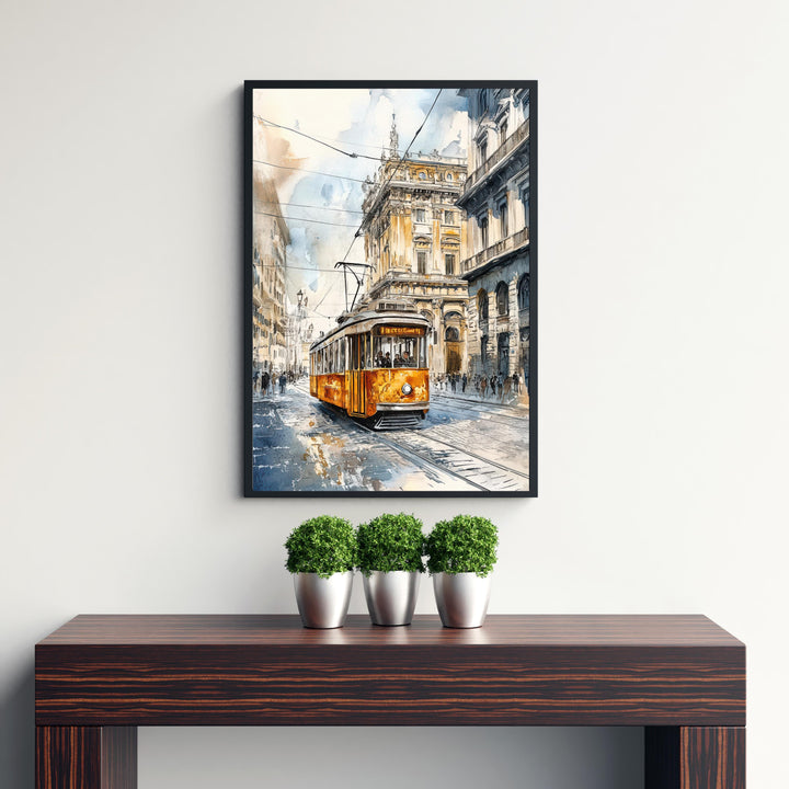 Milan Watercolor Painting Italian City Art Milan Skyline Poster Watercolor Landscape Milan