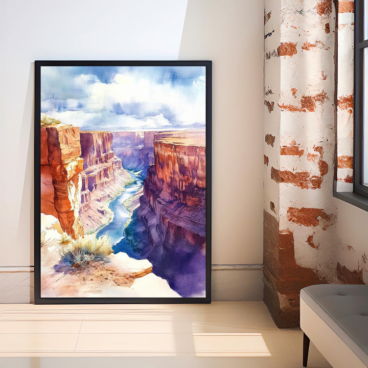 Grand Canyon Watercolor Painting Canyon Landscape Art Grand Canyon Poster Scenic Watercolor Nature Art Desert Decor