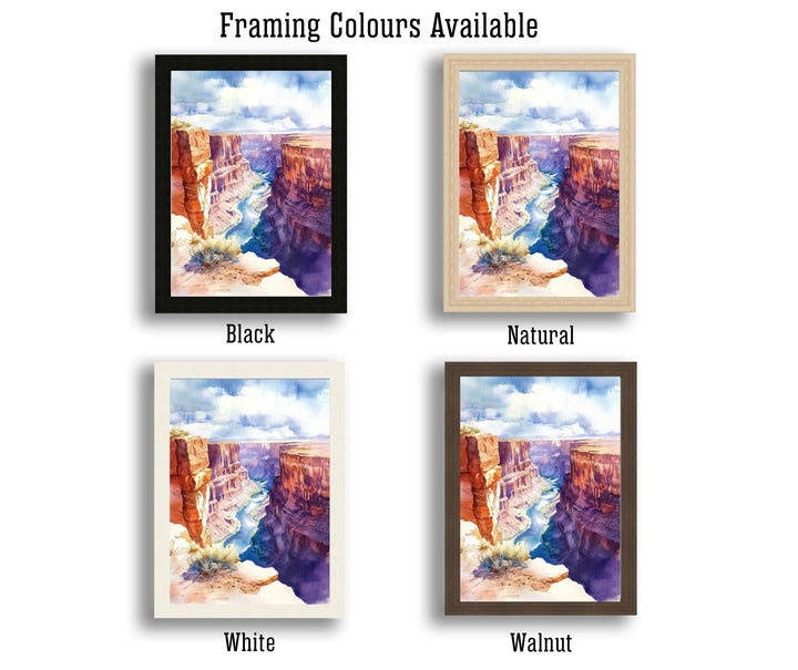 Grand Canyon Watercolor Painting Canyon Landscape Art Grand Canyon Poster Scenic Watercolor Nature Art Desert Decor