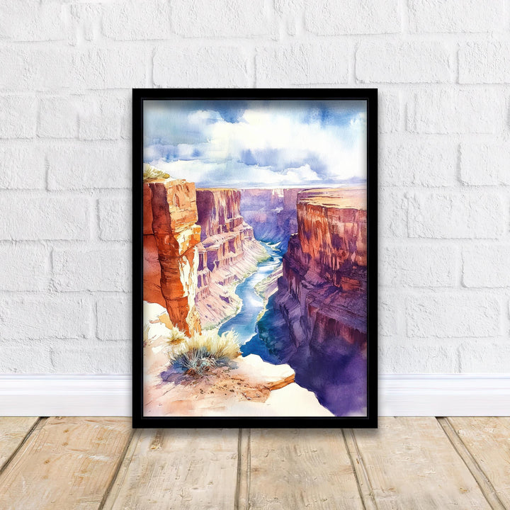 Grand Canyon Watercolor Painting Canyon Landscape Art Grand Canyon Poster Scenic Watercolor Nature Art Desert Decor