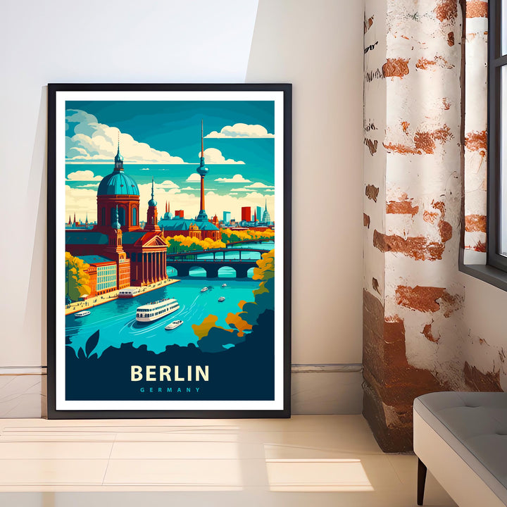 Berlin Germany Travel Poster Berlin City Art Berlin Skyline Print Scenic Germany Poster Berlin Wall Art