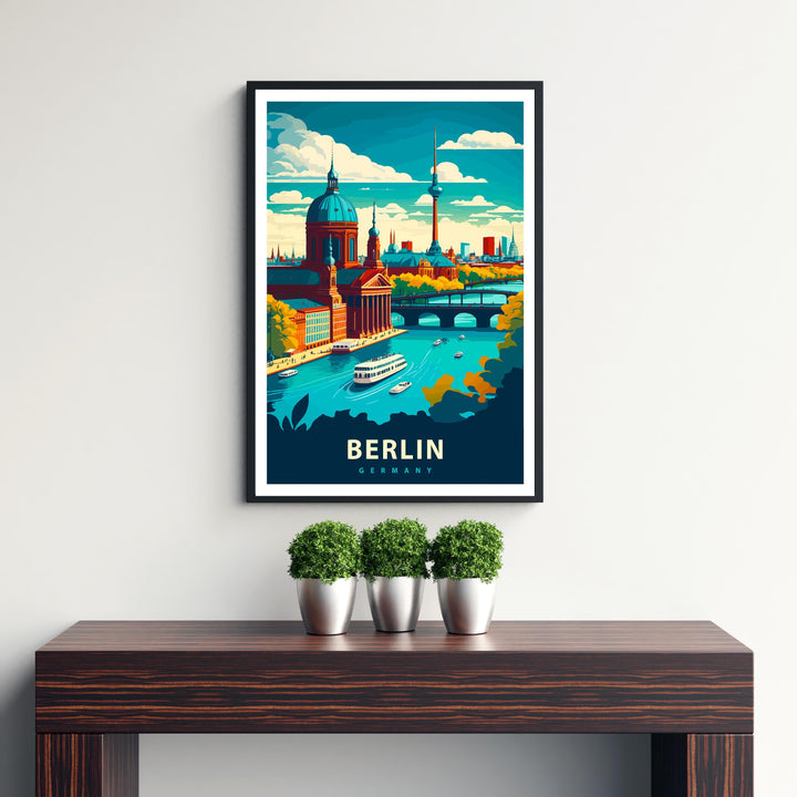 Berlin Germany Travel Poster Berlin City Art Berlin Skyline Print Scenic Germany Poster Berlin Wall Art