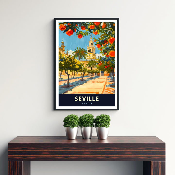 Seville Spain Travel Poster Spanish City Art Seville Print Scenic Spain Poster Seville Architecture Decor