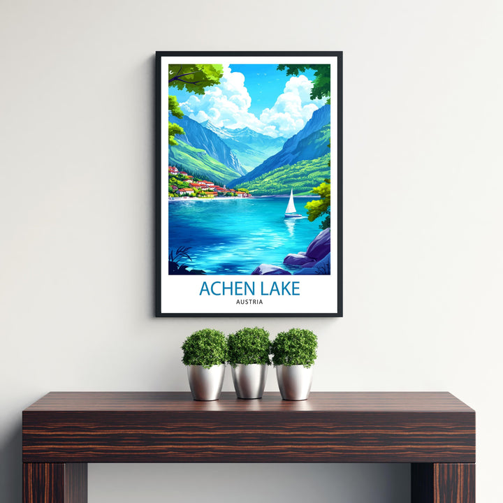 Achen Lake Travel Poster Austria Landscape Art Achen See Poster Scenic Austrian Lake Poster Nature Travel Decor