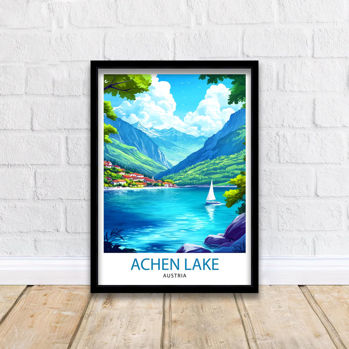 Achen Lake Travel Poster Austria Landscape Art Achen See Poster Scenic Austrian Lake Poster Nature Travel Decor