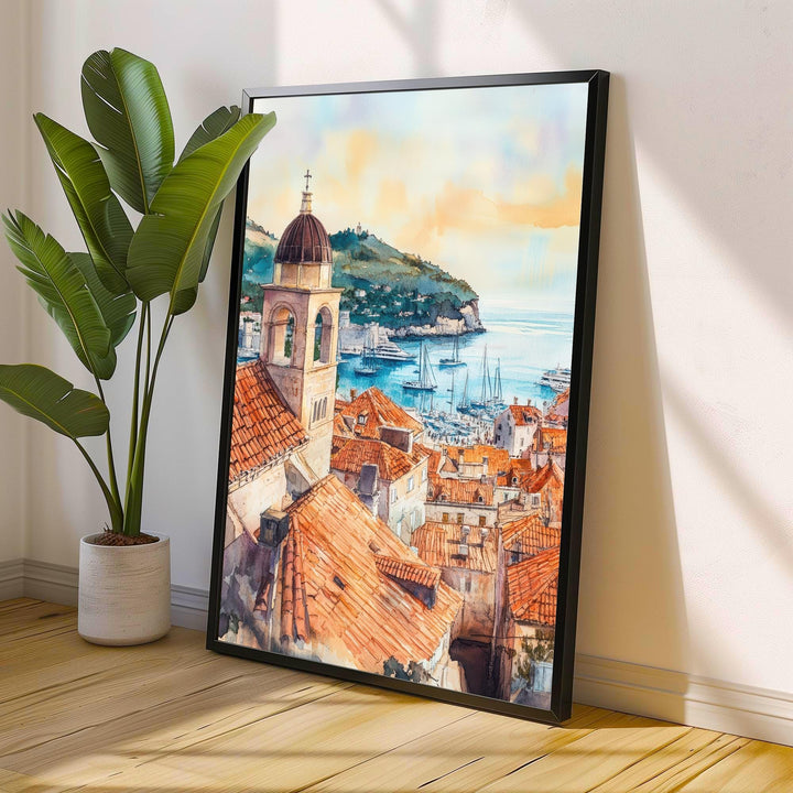 Dubrovnik Travel Poster Croatian City Art Dubrovnik Print Scenic Dubrovnik Wall Decor Historic Croatia Poster