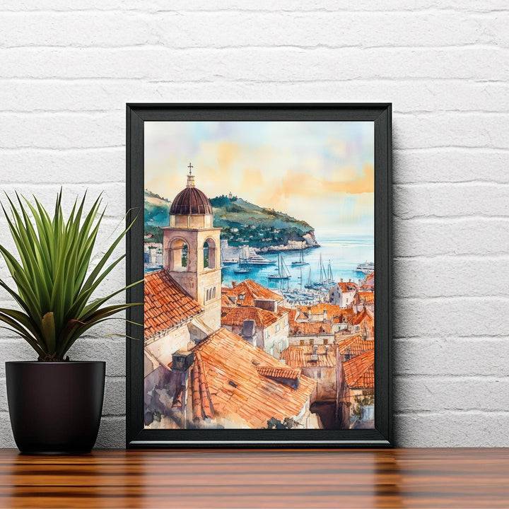 Dubrovnik Travel Poster Croatian City Art Dubrovnik Print Scenic Dubrovnik Wall Decor Historic Croatia Poster