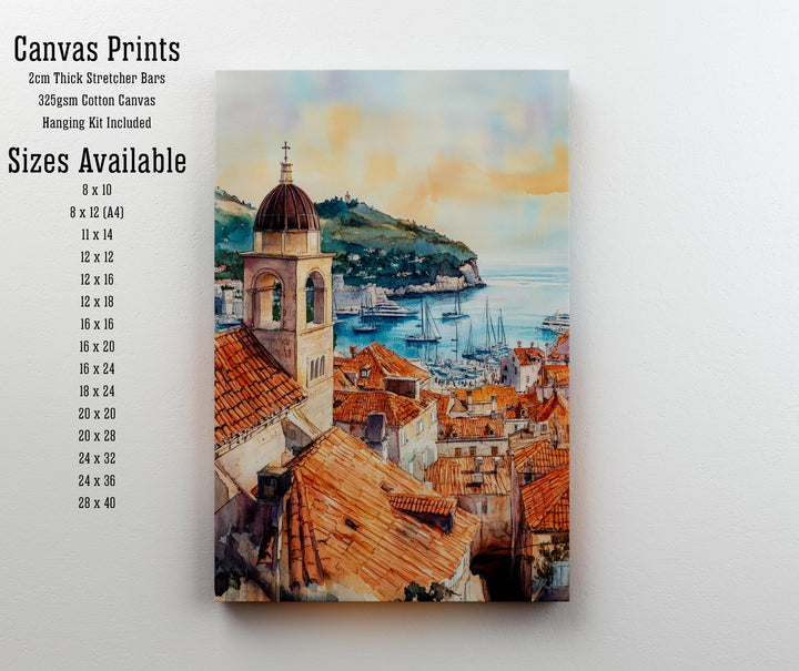 Dubrovnik Travel Poster Croatian City Art Dubrovnik Print Scenic Dubrovnik Wall Decor Historic Croatia Poster