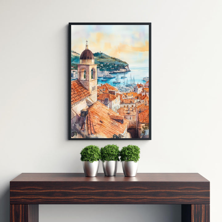 Dubrovnik Travel Poster Croatian City Art Dubrovnik Print Scenic Dubrovnik Wall Decor Historic Croatia Poster