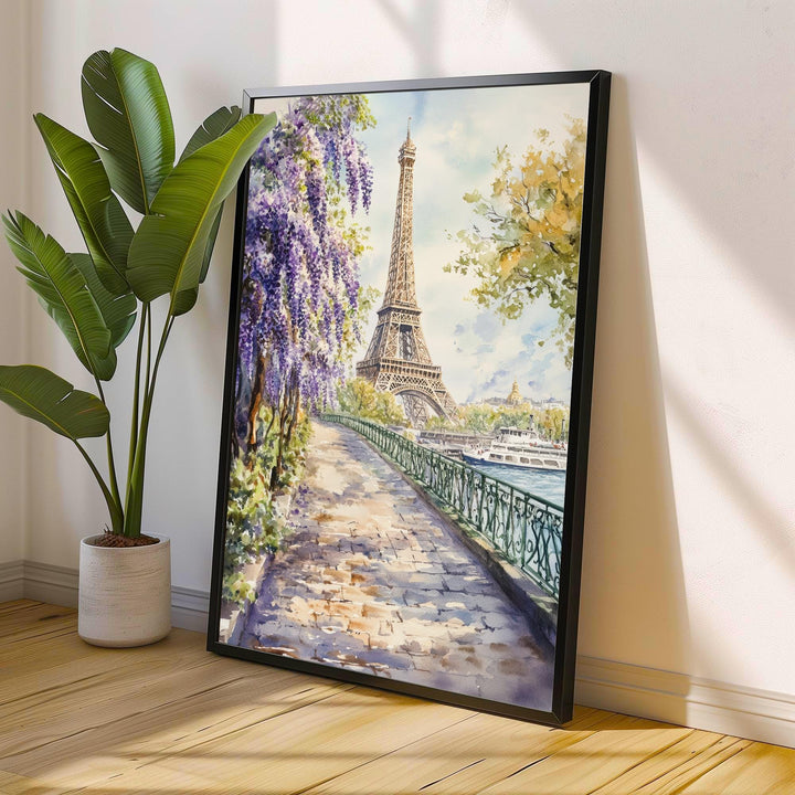 Paris Watercolor Painting Eiffel Tower Art Paris Print Scenic Watercolor Parisian Decor France Watercolor Art
