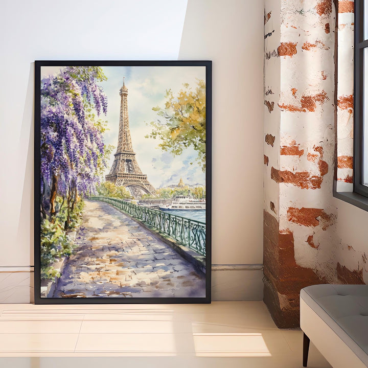 Paris Watercolor Painting Eiffel Tower Art Paris Print Scenic Watercolor Parisian Decor France Watercolor Art
