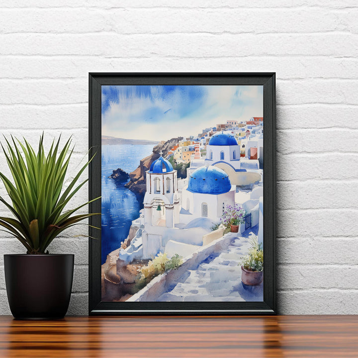 Sorrento Watercolor Painting Italy Coastal Art Sorrento Print Scenic Italy Watercolor Amalfi Coast Decor