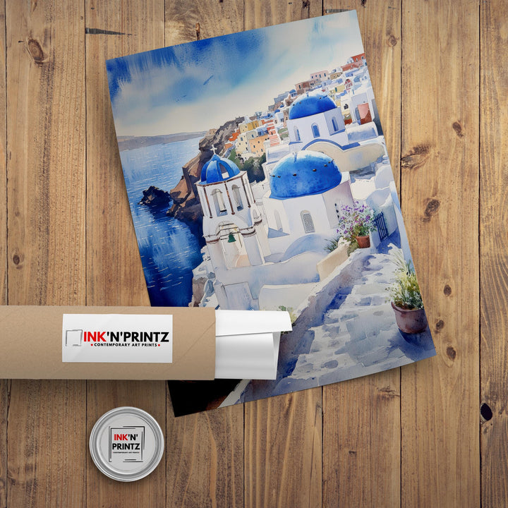 Sorrento Watercolor Painting Italy Coastal Art Sorrento Print Scenic Italy Watercolor Amalfi Coast Decor