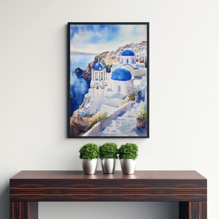 Sorrento Watercolor Painting Italy Coastal Art Sorrento Print Scenic Italy Watercolor Amalfi Coast Decor