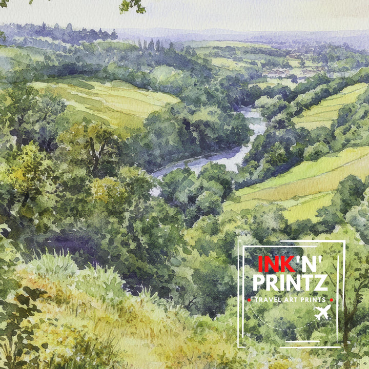 Forest of Dean Watercolor Painting UK Woodland Art Forest of Dean Print Scenic Nature Watercolor Decor