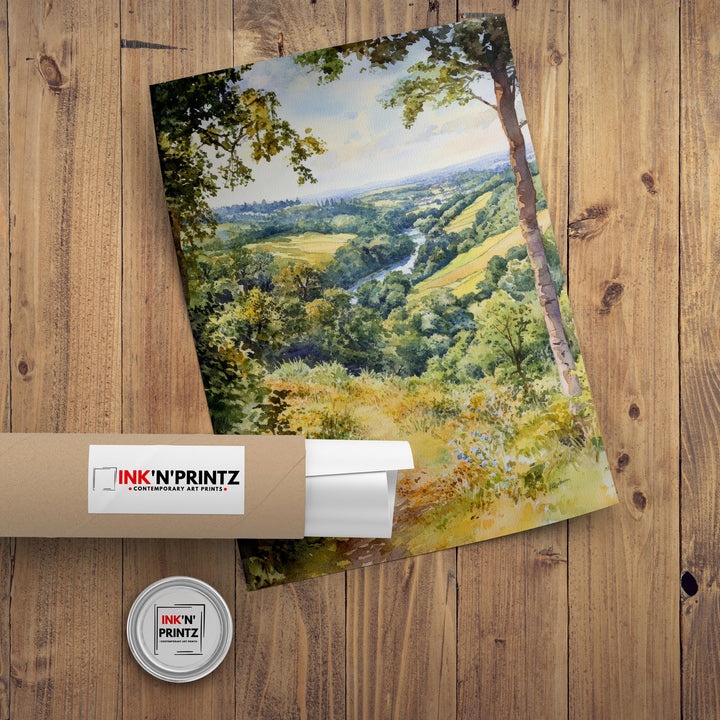 Forest of Dean Watercolor Painting UK Woodland Art Forest of Dean Print Scenic Nature Watercolor Decor