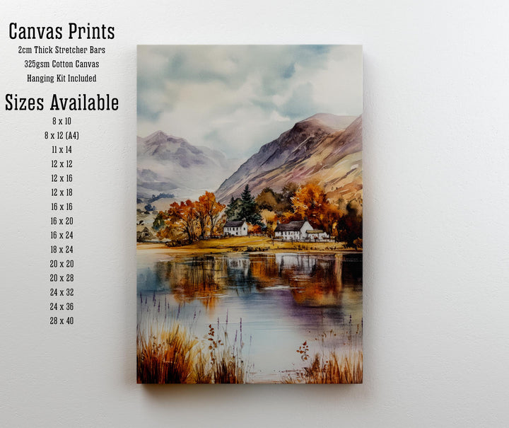 Lake District Watercolor Travel Print Wall Decor Wall Art Lake District Landscape Wall Hanging Home Décor British Countryside Gift Art
