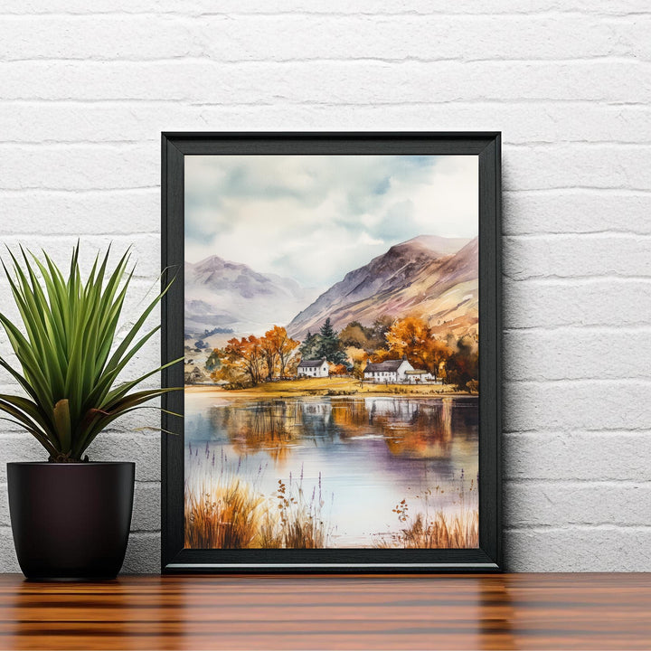 Lake District Watercolor Travel Print Wall Decor Wall Art Lake District Landscape Wall Hanging Home Décor British Countryside Gift Art