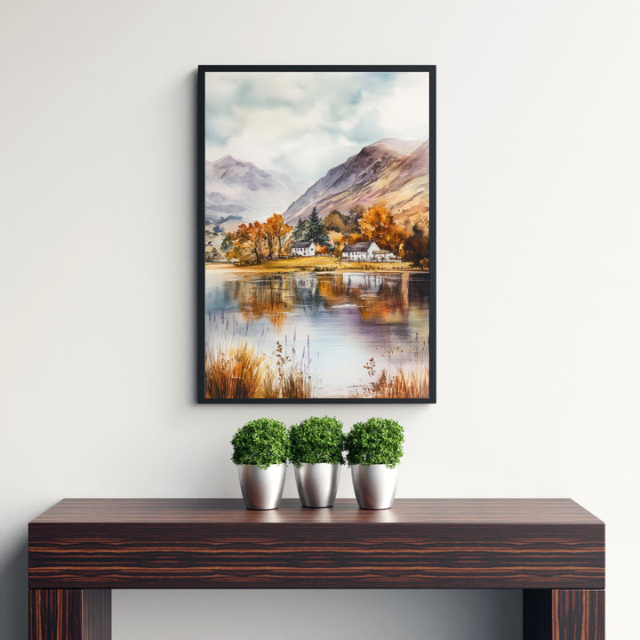 Lake District Watercolor Travel Print Wall Decor Wall Art Lake District Landscape Wall Hanging Home Décor British Countryside Gift Art