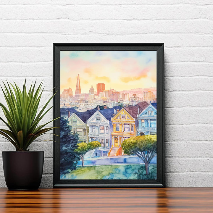 San Francisco Watercolor Painting Art San Francisco Poster Watercolor Cityscape Scenic SF Decor