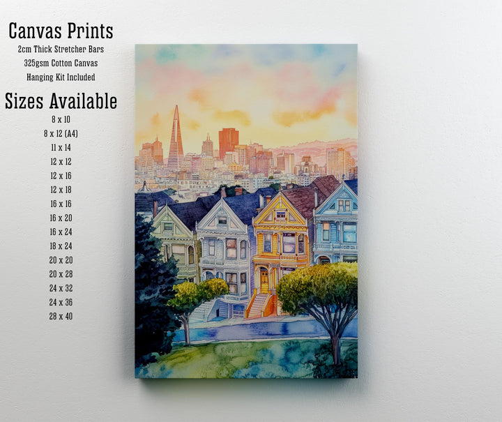 San Francisco Watercolor Painting Art San Francisco Poster Watercolor Cityscape Scenic SF Decor
