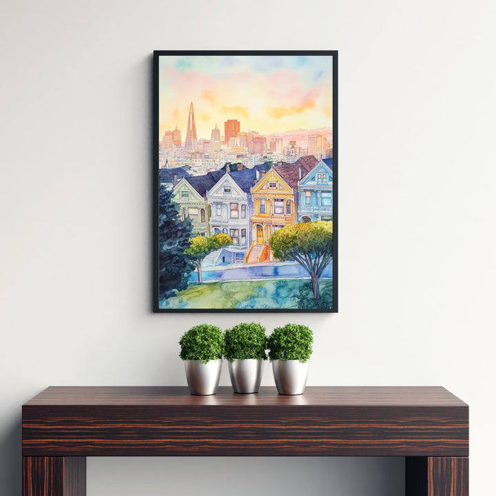 San Francisco Watercolor Painting Art San Francisco Poster Watercolor Cityscape Scenic SF Decor