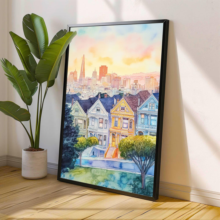 San Francisco Watercolor Painting Art San Francisco Poster Watercolor Cityscape Scenic SF Decor