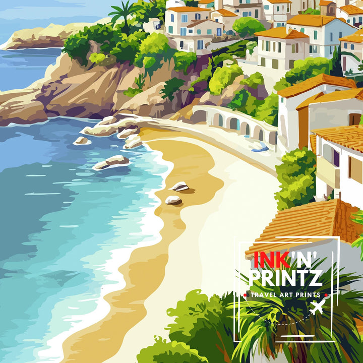 Salema Portugal Travel Poster Portuguese Coastal Art Salem Poster Scenic Portugal Poster Portugal Village Decor