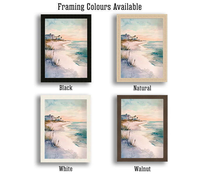 Gulf Shores Watercolor Painting Alabama Beach Art Gulf Shores Poster Watercolor Seascape Beach Decor Scenic Gulf Coast Art