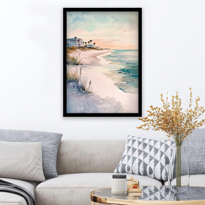 Gulf Shores Watercolor Painting Alabama Beach Art Gulf Shores Poster Watercolor Seascape Beach Decor Scenic Gulf Coast Art